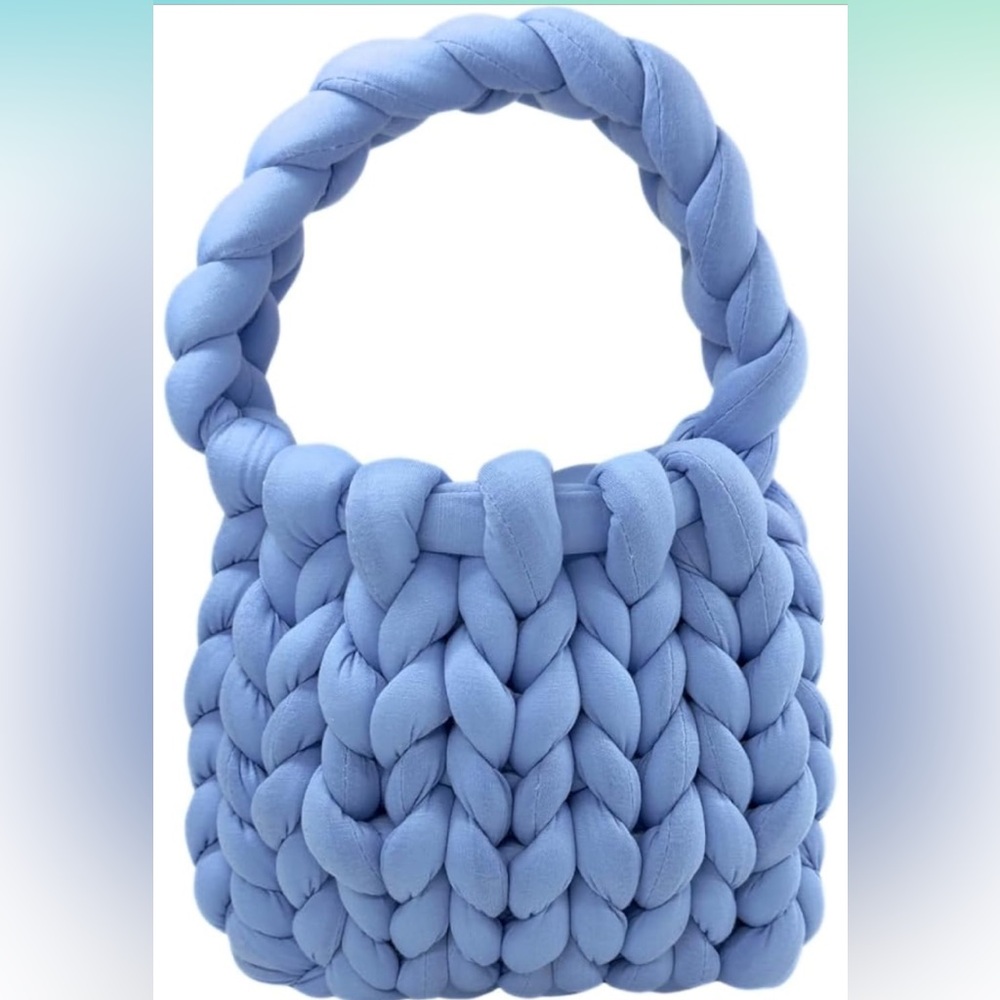 Sky blue woven bag